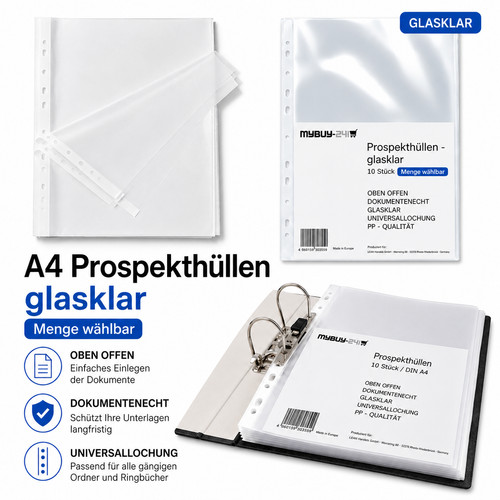 1000 prospekthüllen a4 - prospekthüllen,