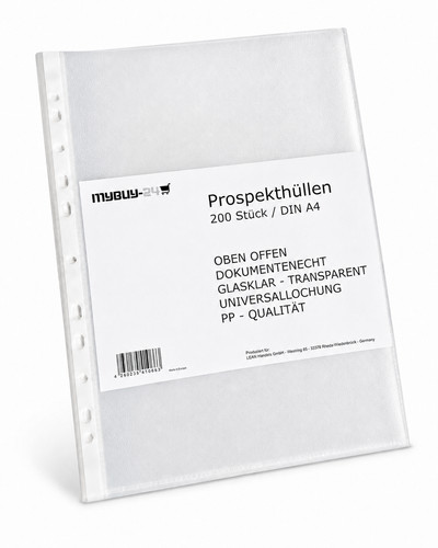 200er pack prospekthüllen - prospekthüllen, a4